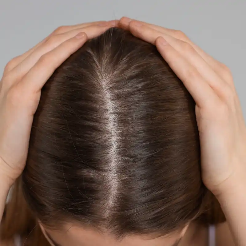 Acercamiento al rejuvenecimiento capilar de una mujer